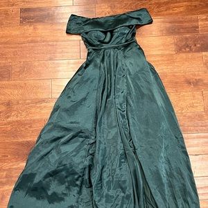 Emerald Green Off Shoulder Gown
